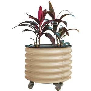 imageVego garden SelfWatering Rolling Citrus Planter Raised Garden Bed Kits Twin PackModern GrayPearl White