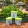 imageVego Garden InGround Worm Composter Outdoor Farm Compost Bin 7 Gallons BPAFree Composting System for Raised Garden Beds Tawny BrownLime