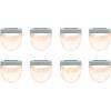 imageVego garden Rippled Solar Garden Lights with Auto Sensors Magnetize Securely to Raised Beds IPX4 Waterproof Outdoor LED Light for Patio ampamp Yard Terra Cotta 8 PackRippledPebble Gray
