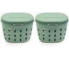 imageVego Garden InGround Worm Composter Outdoor Farm Compost Bin 7 Gallons BPAFree Composting System for Raised Garden Beds Tawny BrownSage Green