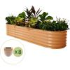 imageVego garden 17quot Tall 9 in 1 Raised Garden Bed Terra Cotta with 8Pack Solar Garden Lights