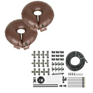 image16 Gallon Tree Watering Bag 2 Pack and 245ft Drip Irrigation System for Raised Garden Beds