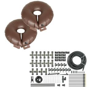 image16 Gallon Tree Watering Bag 2 Pack and 40ft Drip Irrigation System for Raised Garden Beds