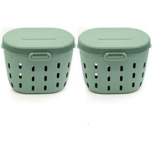 imageVego Garden InGround Worm Composter Outdoor Farm Compost Bin 7 Gallons BPAFree Composting System for Raised Garden Beds Tawny BrownSage Green