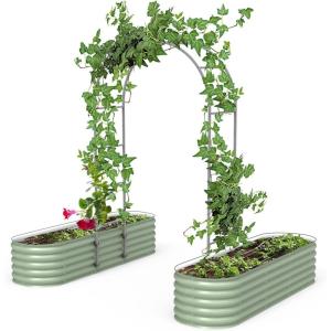imageVego Garden Modular Arched Trellis System Single Section 15 Long Trellis for Garden Bed 20 x 35Kids Bed and 35 x 354 in 1VAT15 Single Section 15 Long Trellis