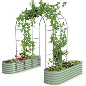 imageVego Garden Modular Arched Trellis System Single Section 15 Long Trellis for Garden Bed 20 x 35Kids Bed and 35 x 354 in 1VAT45  Single Section 45 Long Trellis