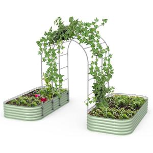 imageVego Garden Modular Arched Trellis System Single Section 15 Long Trellis for Garden Bed 20 x 35Kids Bed and 35 x 354 in 1VAT55  Triple Section 55 Long Trellis