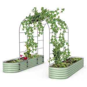 imageVego Garden Modular Arched Trellis System Single Section 15 Long Trellis for Garden Bed 20 x 35Kids Bed and 35 x 354 in 1VAT70  Single Section 70 Long Trellis