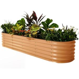 imageVego garden 17quot Tall 9 in 1 Raised Garden Bed Terra Cotta with 4Pack Solar Garden Lights
