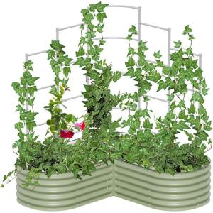 imageVego garden Modular Wall Trellis System Triple Section 40 Long for 20 x 40 Garden BedsVWTLST for LShaped Standard Size