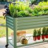 imageElevated Raised Garden BedV Series 2 x 6 Garden Beds with Legs ampamp Storage Rack for Patio Porch 1000 Lbs Weight Capacity Outdoor Planter Boxes for Gardening Herbs Vegetables Flowers Pearl WhiteOlive Green