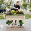 imageElevated Raised Garden BedV Series 2 x 6 Garden Beds with Legs ampamp Storage Rack for Patio Porch 1000 Lbs Weight Capacity Outdoor Planter Boxes for Gardening Herbs Vegetables Flowers Pearl WhitePearl White