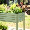 imageElevated Raised Garden BedV Series 2 x 6 Garden Beds with Legs ampamp Storage Rack for Patio Porch 1000 Lbs Weight Capacity Outdoor Planter Boxes for Gardening Herbs Vegetables Flowers Pearl WhitePearl White