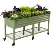imageElevated Raised Garden BedV Series 2 x 6 Garden Beds with Legs ampamp Storage Rack for Patio Porch 1000 Lbs Weight Capacity Outdoor Planter Boxes for Gardening Herbs Vegetables Flowers Pearl WhiteOlive Green