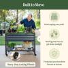 imageElevated Raised Garden BedV Series 2 x 6 Garden Beds with Legs ampamp Storage Rack for Patio Porch 1000 Lbs Weight Capacity Outdoor Planter Boxes for Gardening Herbs Vegetables Flowers Pearl WhiteModern Gray