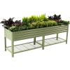 imageElevated Raised Garden BedV Series 2 x 6 Garden Beds with Legs ampamp Storage Rack for Patio Porch 1000 Lbs Weight Capacity Outdoor Planter Boxes for Gardening Herbs Vegetables Flowers Pearl WhiteOlive Green