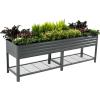 imageElevated Raised Garden BedV Series 2 x 6 Garden Beds with Legs ampamp Storage Rack for Patio Porch 1000 Lbs Weight Capacity Outdoor Planter Boxes for Gardening Herbs Vegetables Flowers Pearl WhiteModern Gray