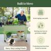 imageElevated Raised Garden BedV Series 2 x 6 Garden Beds with Legs ampamp Storage Rack for Patio Porch 1000 Lbs Weight Capacity Outdoor Planter Boxes for Gardening Herbs Vegetables Flowers Pearl WhiteOlive Green
