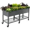imageElevated Raised Garden BedV Series 2 x 6 Garden Beds with Legs ampamp Storage Rack for Patio Porch 1000 Lbs Weight Capacity Outdoor Planter Boxes for Gardening Herbs Vegetables Flowers Pearl WhiteModern Gray
