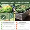 imageElevated Raised Garden BedV Series 2 x 6 Garden Beds with Legs ampamp Storage Rack for Patio Porch 1000 Lbs Weight Capacity Outdoor Planter Boxes for Gardening Herbs Vegetables Flowers Pearl WhiteOlive Green