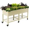imageElevated Raised Garden BedV Series 2 x 6 Garden Beds with Legs ampamp Storage Rack for Patio Porch 1000 Lbs Weight Capacity Outdoor Planter Boxes for Gardening Herbs Vegetables Flowers Pearl WhitePearl White