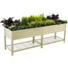 imageElevated Raised Garden BedV Series 2 x 6 Garden Beds with Legs ampamp Storage Rack for Patio Porch 1000 Lbs Weight Capacity Outdoor Planter Boxes for Gardening Herbs Vegetables Flowers Pearl WhitePearl White