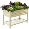 imageElevated Raised Garden BedV Series 2 x 6 Garden Beds with Legs ampamp Storage Rack for Patio Porch 1000 Lbs Weight Capacity Outdoor Planter Boxes for Gardening Herbs Vegetables Flowers Pearl WhitePearl White