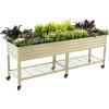 imageElevated Raised Garden BedV Series 2 x 6 Garden Beds with Legs ampamp Storage Rack for Patio Porch 1000 Lbs Weight Capacity Outdoor Planter Boxes for Gardening Herbs Vegetables Flowers Pearl WhitePearl White