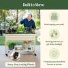 imageElevated Raised Garden BedV Series 2 x 6 Garden Beds with Legs ampamp Storage Rack for Patio Porch 1000 Lbs Weight Capacity Outdoor Planter Boxes for Gardening Herbs Vegetables Flowers Pearl WhitePearl White