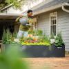 imageVego Garden 17quot Tall 41quot Wide Extension Kit for Modern Raised Garden Beds Urban CharcoalUmber Brown