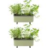 imageVego Garden Herb Indoor Plant Box Self Watering Planters Pots for Indoor Plants with Trellis for Kitchen Window Sill or Countertop Plants Cage  Fog GraySage Green