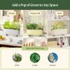 imageVego Garden Herb Indoor Plant Box Self Watering Planters Pots for Indoor Plants with Trellis for Kitchen Window Sill or Countertop Plants Cage  Fog GraySage Green