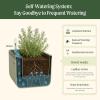 imageVego Garden Herb Indoor Plant Box Self Watering Planters Pots for Indoor Plants with Trellis for Kitchen Window Sill or Countertop Plants Cage  Fog GraySage Green