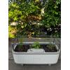 imageVego Garden Herb Indoor Plant Box Self Watering Planters Pots for Indoor Plants with Trellis for Kitchen Window Sill or Countertop Plants Cage  Fog GrayFog Gray