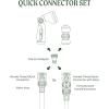 imageVego Garden Hose Fitting Quick Connector Set with Water Stop ampamp Lock Feature Quick Release Kit Hose Fittings and Adapters V2 Set of 5Set of 4 V1