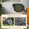 imageVego Garden Hose Reel Retractable HiFlow x 100ft Wall Mounted Hose Reel Automatic Rewind Any Length Lock with 9 Patterns Sprayer Nozzle Quick Connector and Adjustable shot NozzleTidepool BlueSeaweed Green