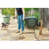 imageVego Garden Hose Reel Retractable HiFlow x 100ft Wall Mounted Hose Reel Automatic Rewind Any Length Lock with 9 Patterns Sprayer Nozzle Quick Connector and Adjustable shot NozzleTidepool BlueSeaweed Green