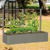 imageVego Garden Privacy Screen Trellis for 83quot Wide Modern Garden Beds Urban CharcoalUrban Charcoal