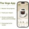 imageVego Kitchen Composter 4L Electric Composter Countertop 5 Modes WeightBased Smart Compost Bin with App Odorless AutoCleaning Food Waste Compost Machine Indoor BlackBlack