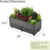 imageVego garden EZCube Self Watering Planter Box Outdoor Raised Garden Bed with Water Gauge for Balcony Rooftop Patio Backyard 21quot x 24quot Fog GrayFog Gray