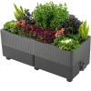imageVego garden EZCube Self Watering Planter Box Outdoor Raised Garden Bed with Water Gauge for Balcony Rooftop Patio Backyard 21quot x 24quot Fog GrayFog Gray