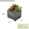 imageVego garden EZCube Self Watering Planter Box Outdoor Raised Garden Bed with Water Gauge for Balcony Rooftop Patio Backyard 21quot x 24quot Fog GrayFog Gray