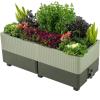 imageVego garden EZCube Self Watering Planter Box Outdoor Raised Garden Bed with Water Gauge for Balcony Rooftop Patio Backyard 21quot x 24quot Fog GraySage Green