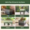 imageVego garden EZCube Self Watering Planter Box Outdoor Raised Garden Bed with Water Gauge for Balcony Rooftop Patio Backyard 21quot x 24quot Fog GraySage Green