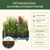 imageVego garden EZCube Self Watering Planter Box Outdoor Raised Garden Bed with Water Gauge for Balcony Rooftop Patio Backyard 21quot x 24quot Fog GraySage Green