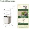 imageVego garden Mini Planter Indoor Pots with Trellis SelfWatering Herb Countertop Planter for Climbing Vegetables Flowers Mint Plants Cage Cream WhiteCream White