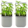 imageVego garden Mini Planter Indoor Pots with Trellis SelfWatering Herb Countertop Planter for Climbing Vegetables Flowers Mint Plants Cage Cream WhiteFog Gray