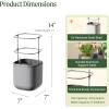 imageVego garden Mini Planter Indoor Pots with Trellis SelfWatering Herb Countertop Planter for Climbing Vegetables Flowers Mint Plants Cage Cream WhiteFog Gray