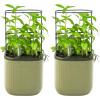 imageVego garden Mini Planter Indoor Pots with Trellis SelfWatering Herb Countertop Planter for Climbing Vegetables Flowers Mint Plants Cage Cream WhiteSage Green