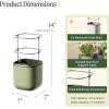 imageVego garden Mini Planter Indoor Pots with Trellis SelfWatering Herb Countertop Planter for Climbing Vegetables Flowers Mint Plants Cage Cream WhiteSage Green